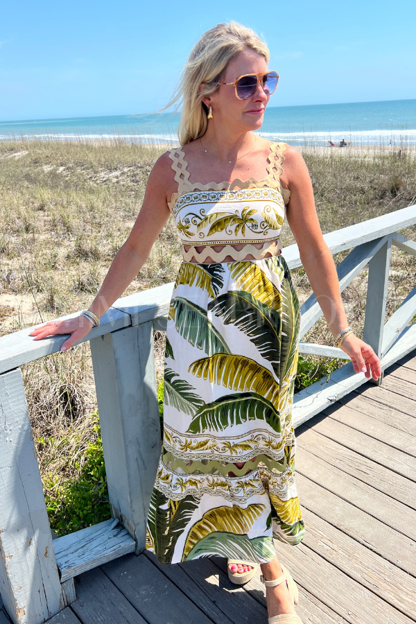 Trancoso Sand Sleeveless Maxi Dress by Farm Rio