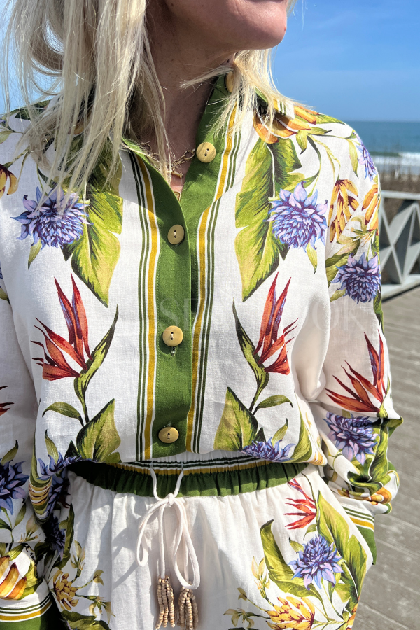 Tropical Scarf Sand Shirt by Farm Rio