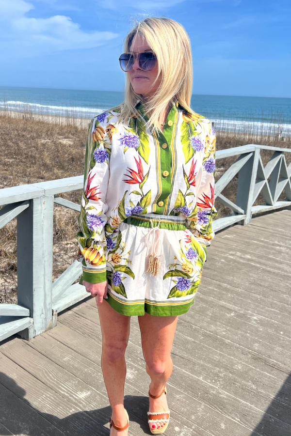 Tropical Scarf Sand Shirt by Farm Rio