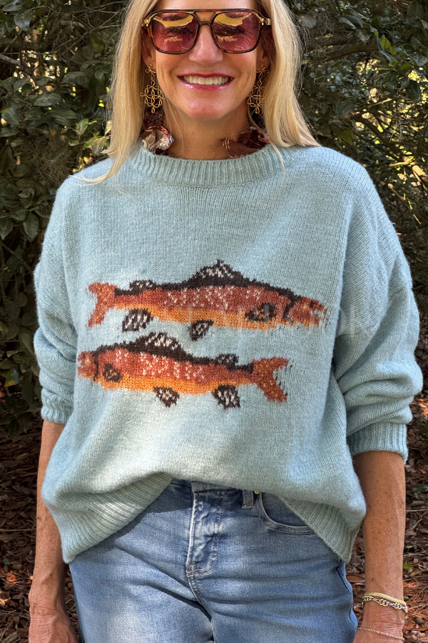 Trout sweater, blue