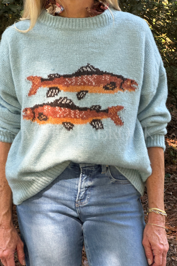 Trout sweater, blue