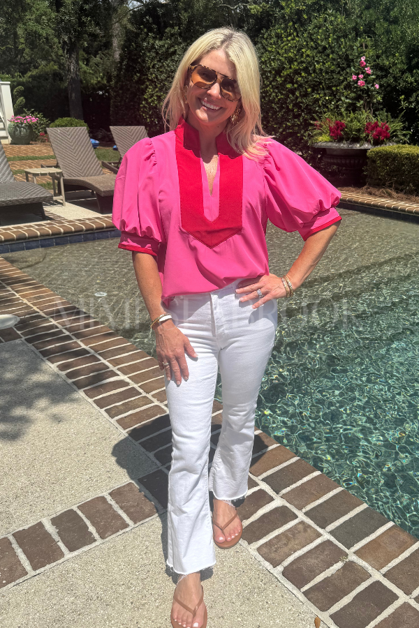 Tucker top, hot pink