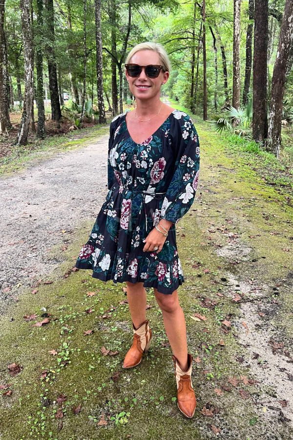 Vittoria Mini Dress, Juliet Ebony Print by Cleobella