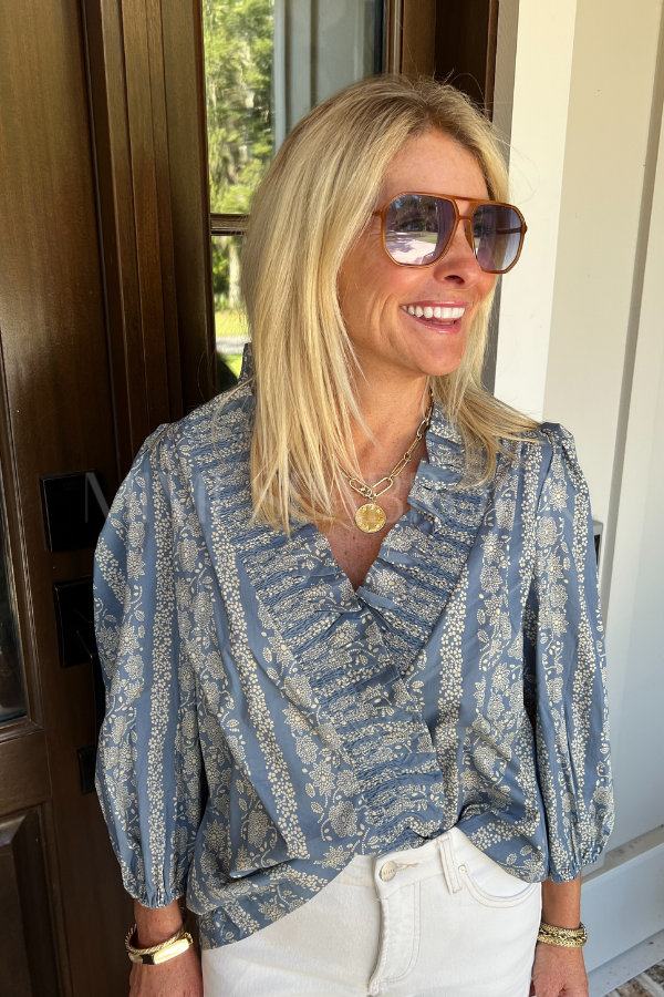 Vivienne top, dusty blue