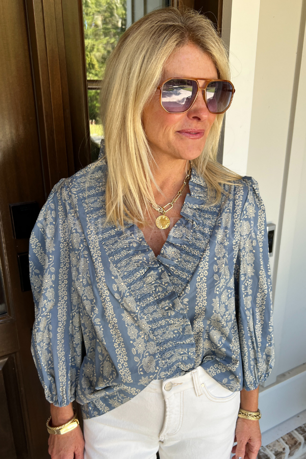 Vivienne top, dusty blue