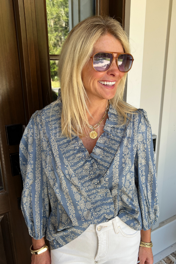 Vivienne top, dusty blue