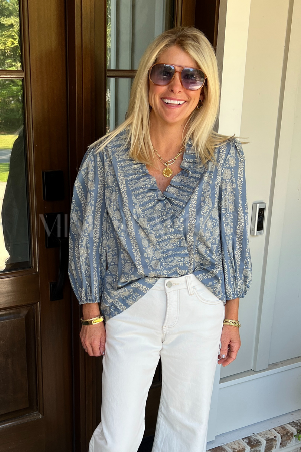 Vivienne top, dusty blue