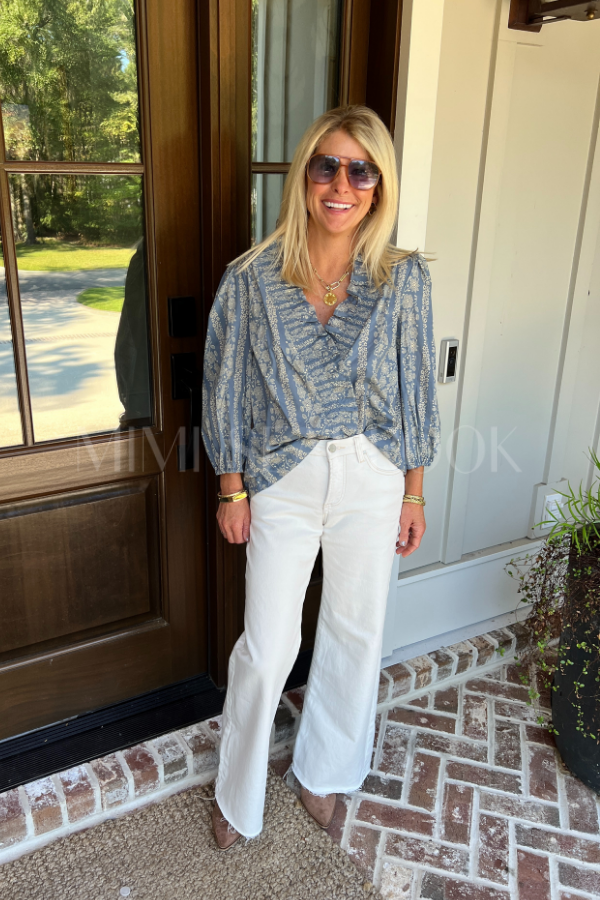 Vivienne top, dusty blue