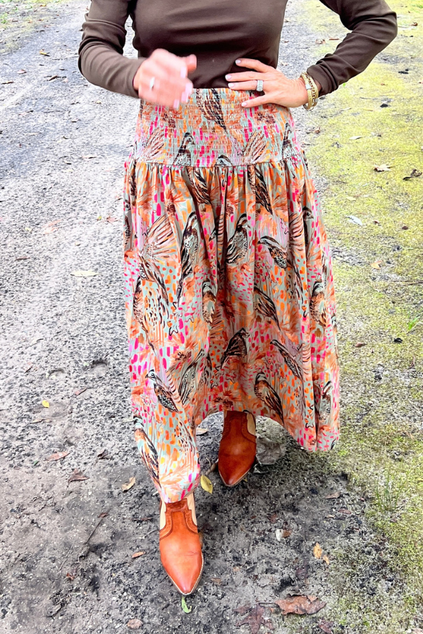 Whitley Skirt, wing print