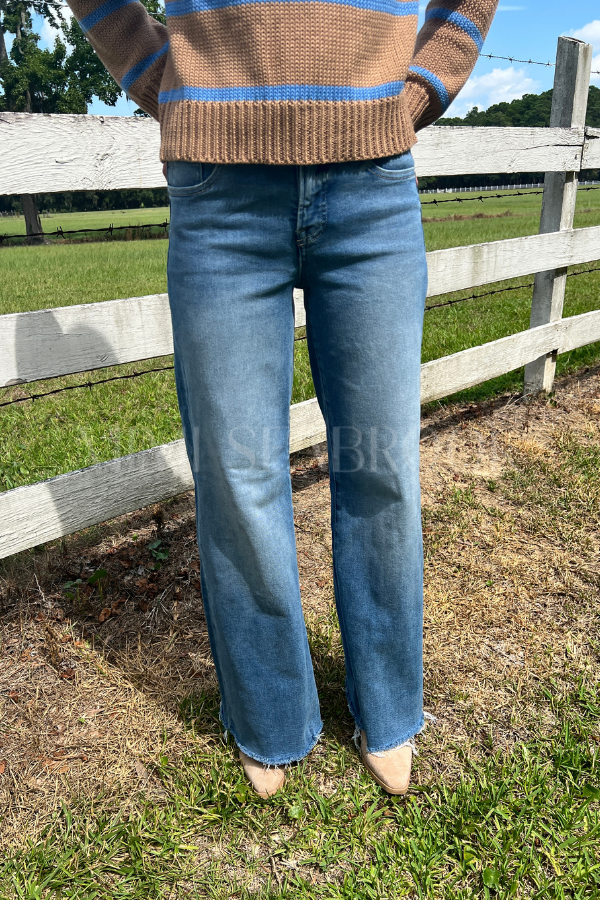 Willow wide leg jeans, medium denim