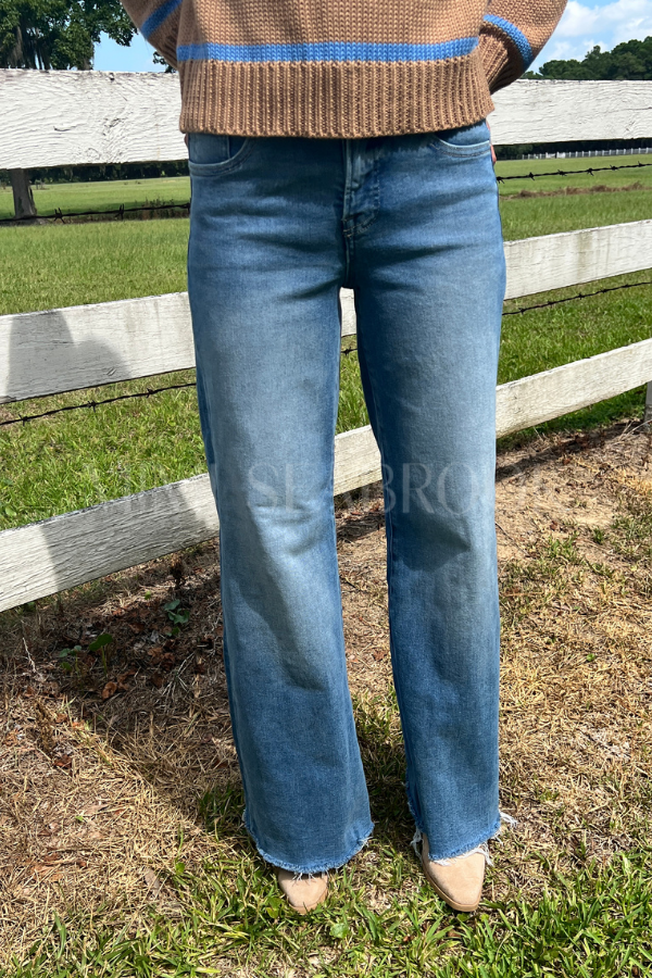 Willow wide leg jeans, medium denim