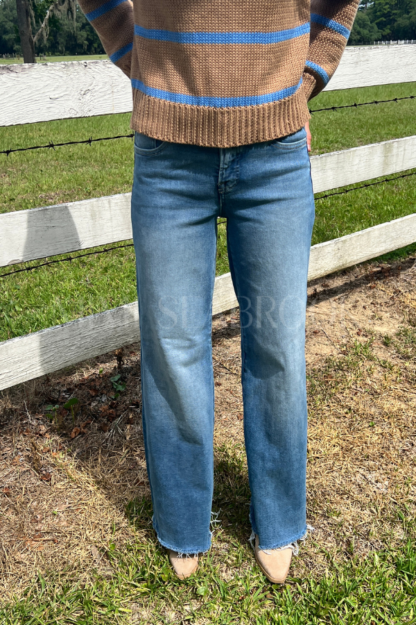 Willow wide leg jeans, medium denim