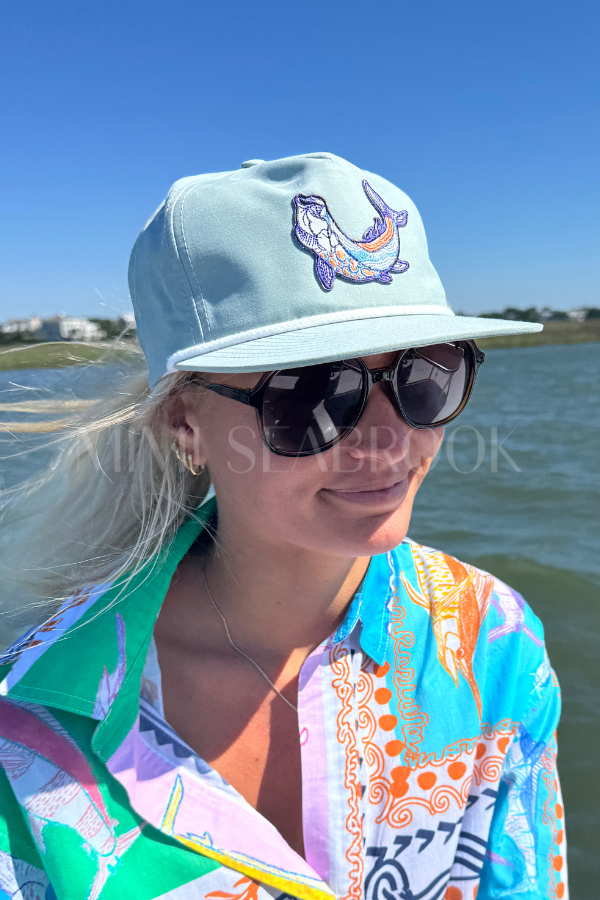 Winyah Hat x King + Pitt, Blue/White Tarpon