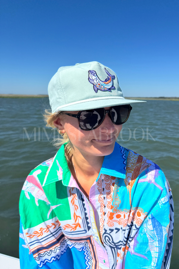 Winyah Hat x King + Pitt, Blue/White Tarpon