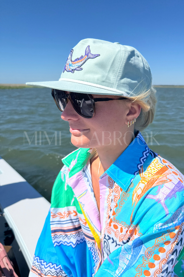 Winyah Hat x King + Pitt, Blue/White Tarpon