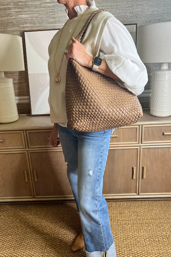 Woven Handbag, taupe