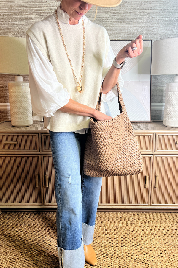 Woven Handbag, taupe