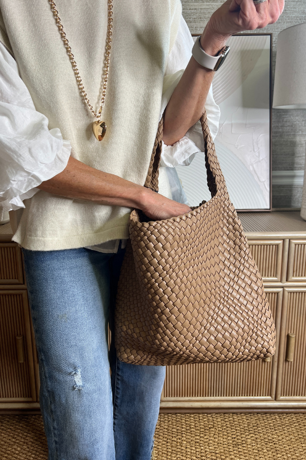 Woven Handbag, taupe