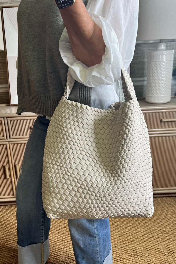 Woven Handbag, white