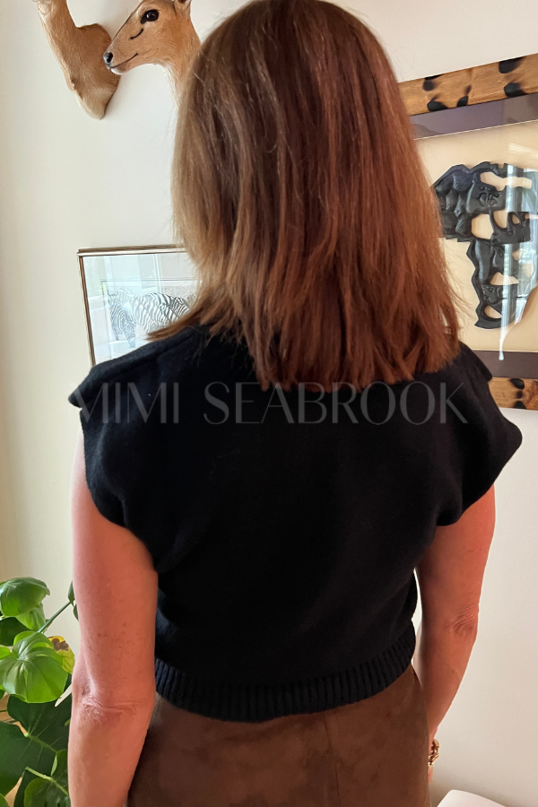 Wynne sweater top, black