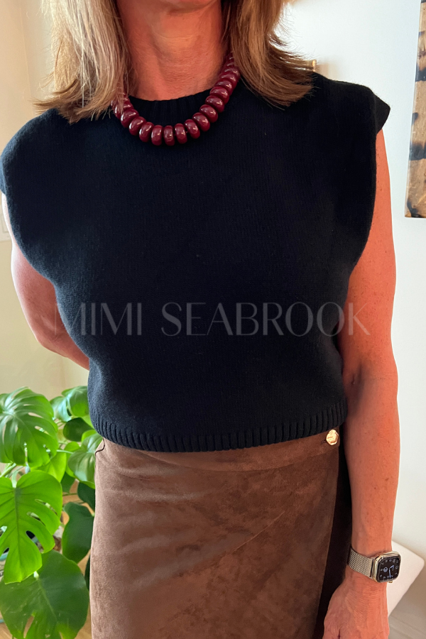 Wynne sweater top, black