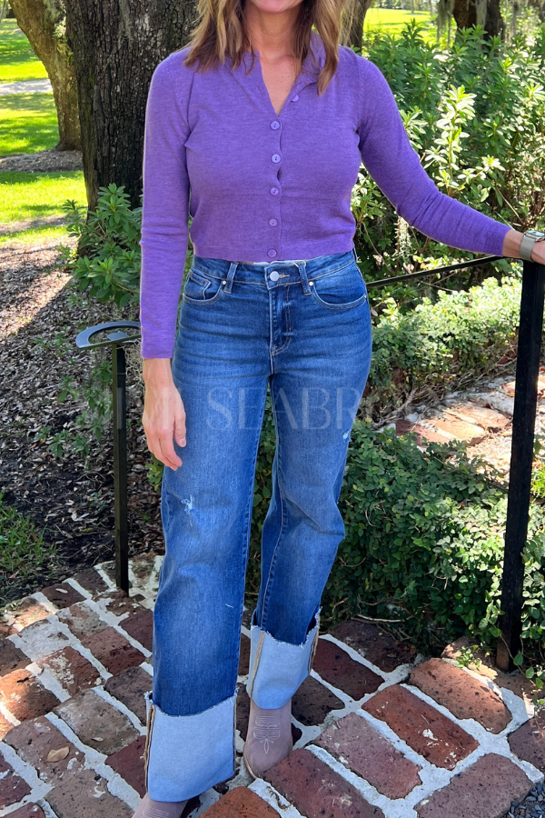 Yara cardigan sweater, purple