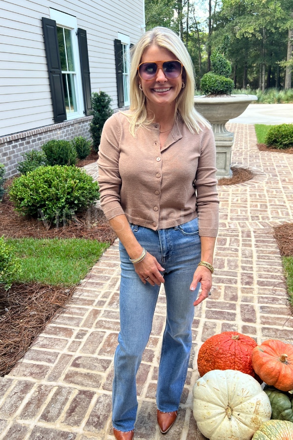 Yara cardigan sweater, taupe