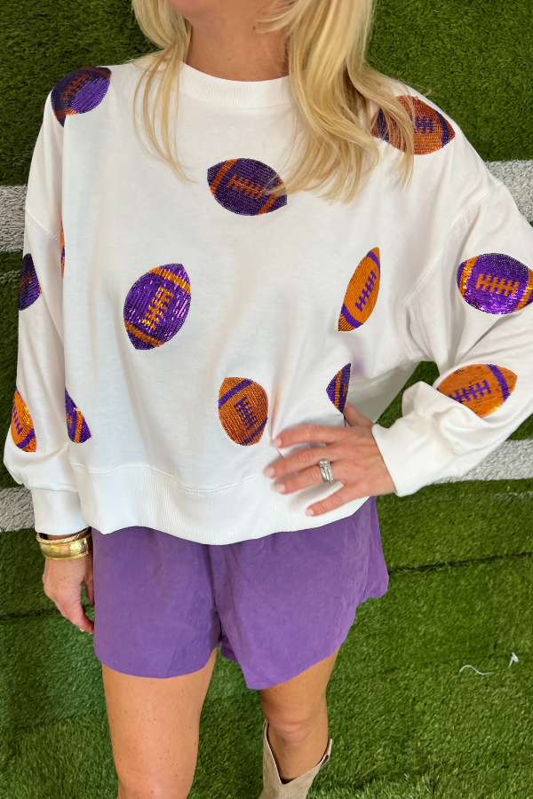 Millie Sweatshirt Top, orange/purple