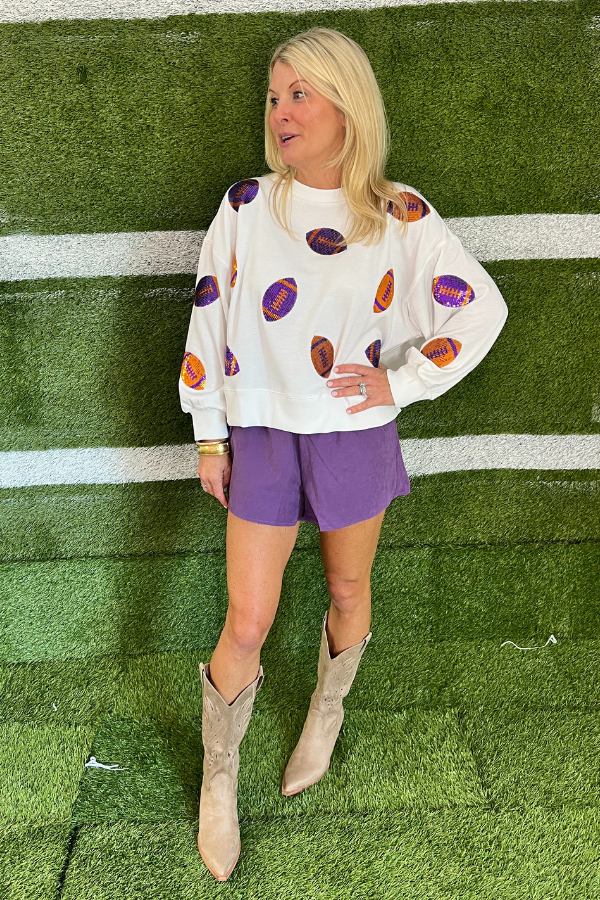 Millie Sweatshirt Top, orange/purple