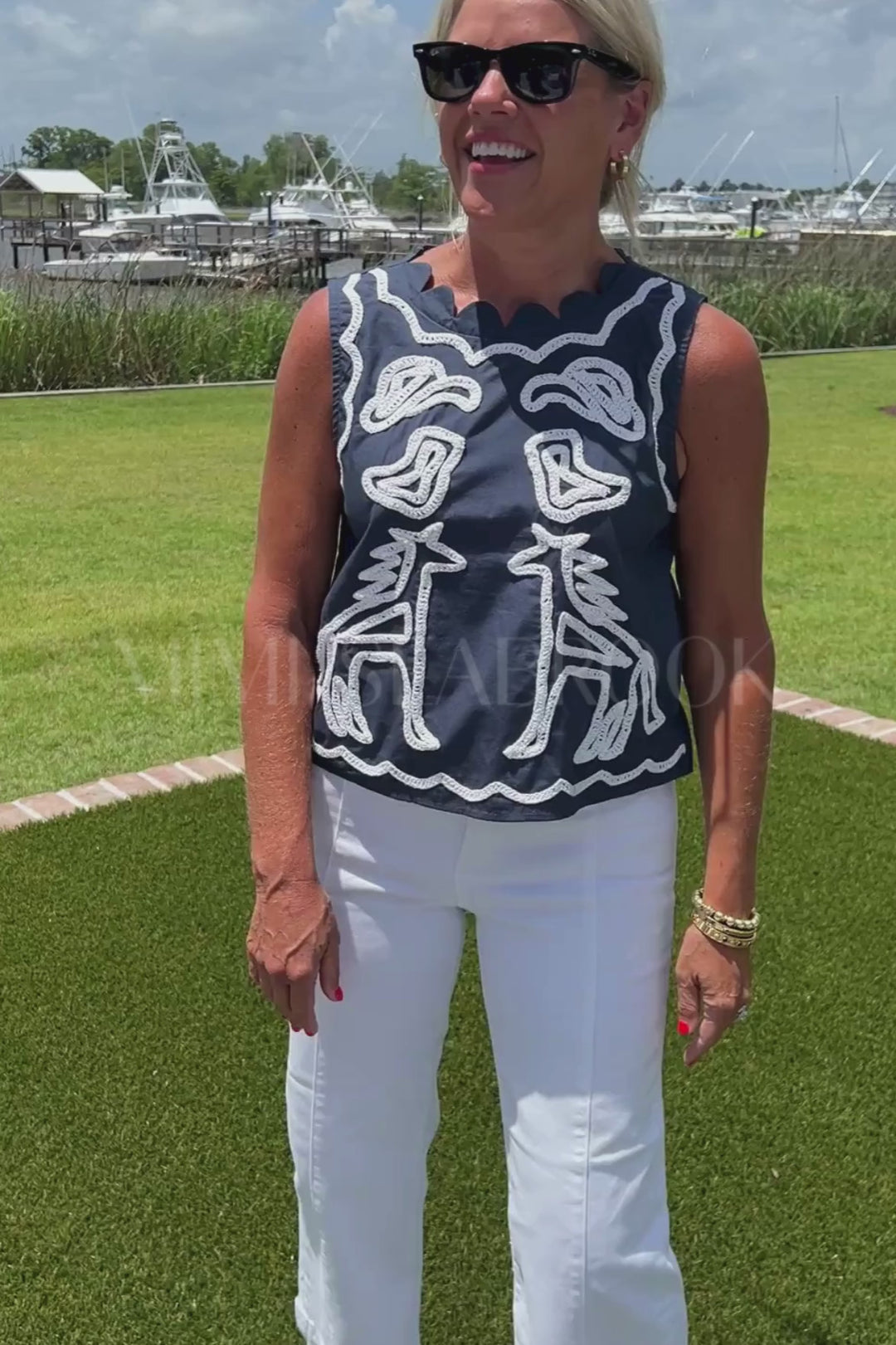 Nyra top, navy