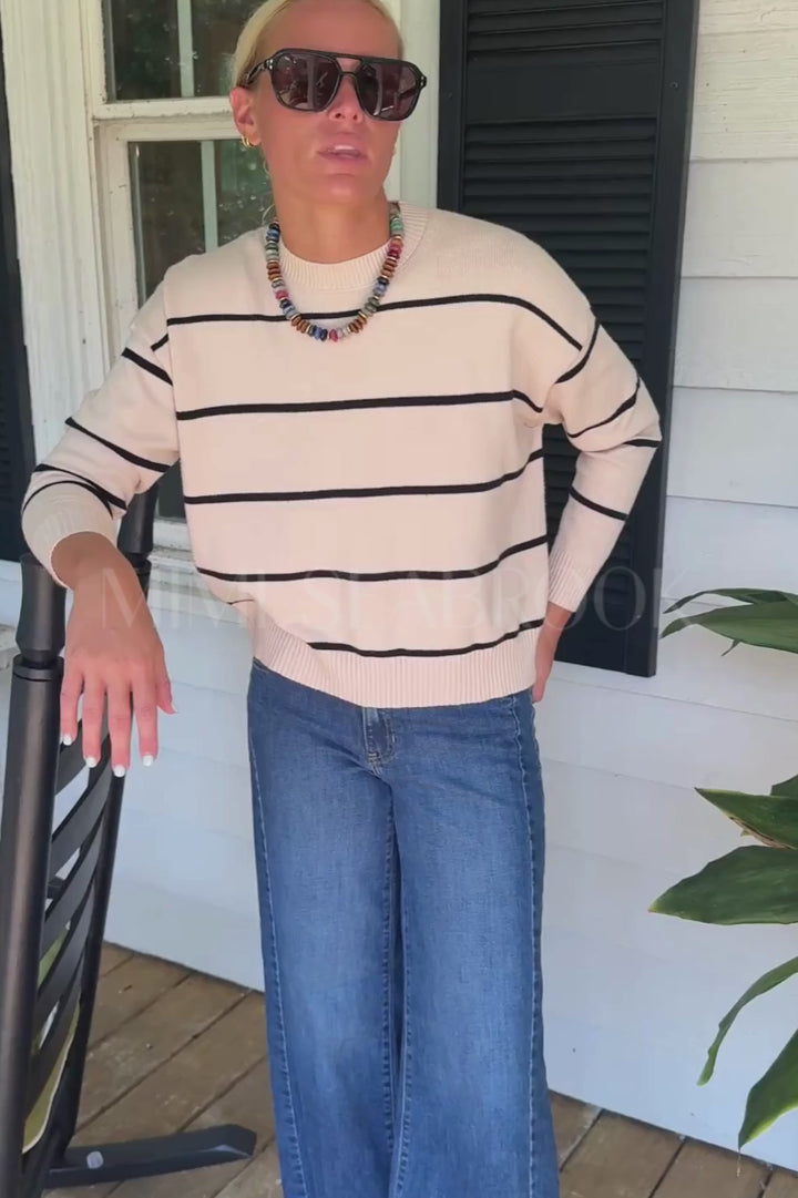 Harlee sweater, beige/black