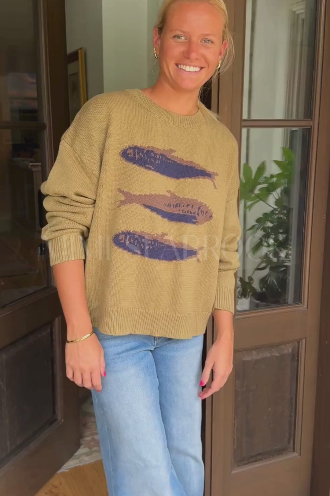 Mellania fish sweater, olive