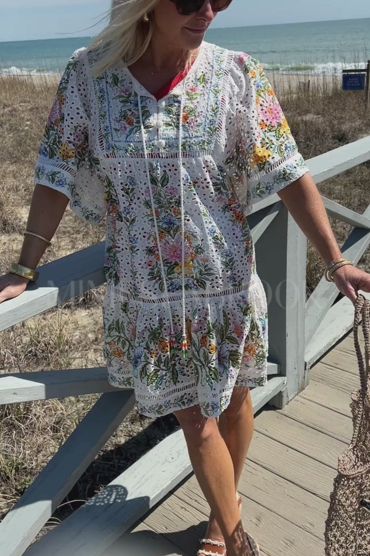 Sweet Bloom Bouquet Short Cover Up by Farm Rio