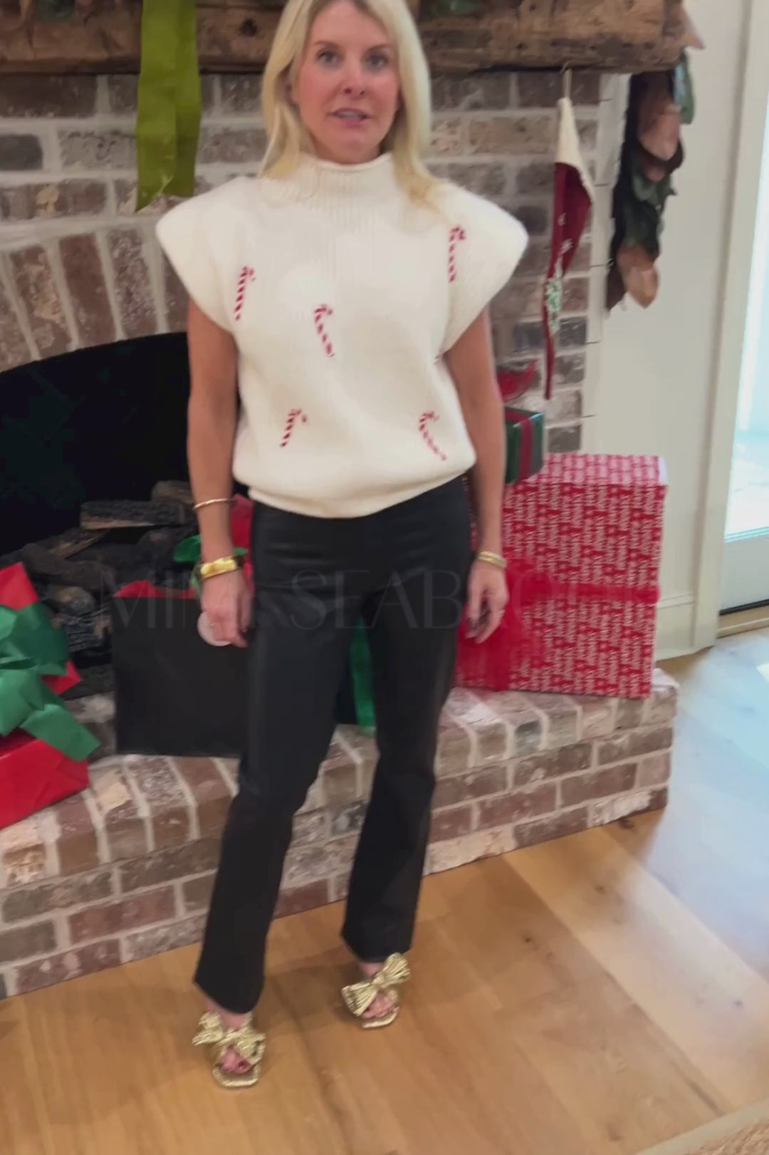 Candy Cane mock sweater