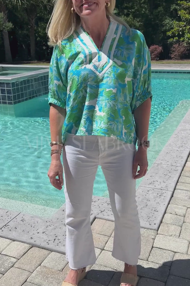 Phillips top, green aqua