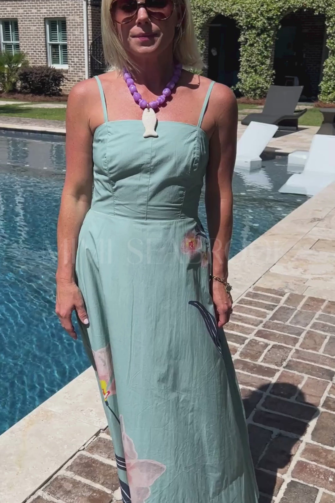 Riley Ankle Dress, Moresco Blue Surf by Cleobella