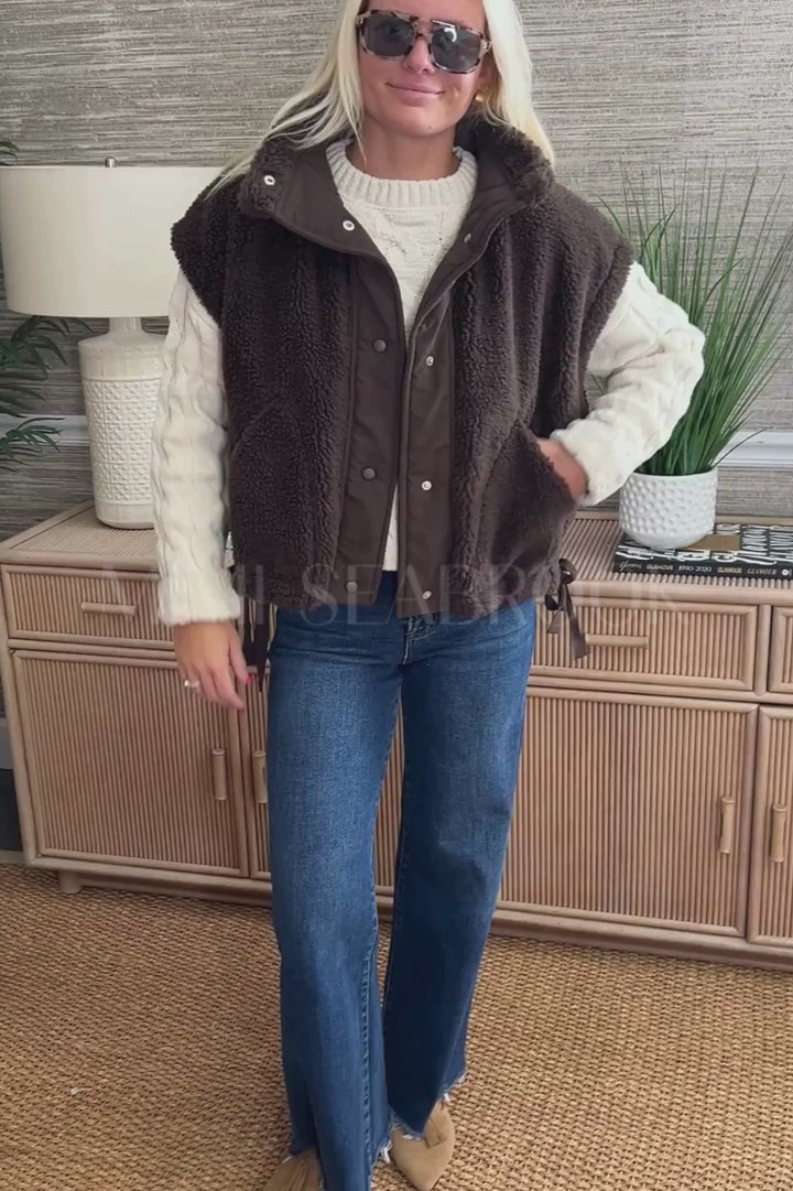 Crenshaw vest jacket, brown