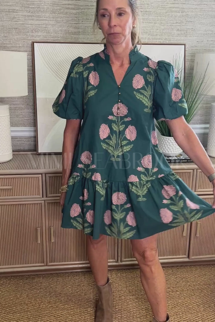 Thalia dress, hunter green