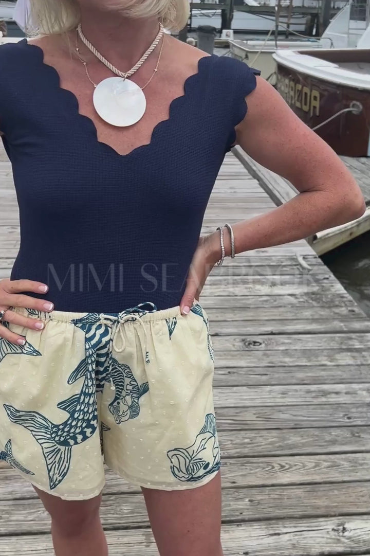 Little Palm Shorts by King + Pitt, silver king print