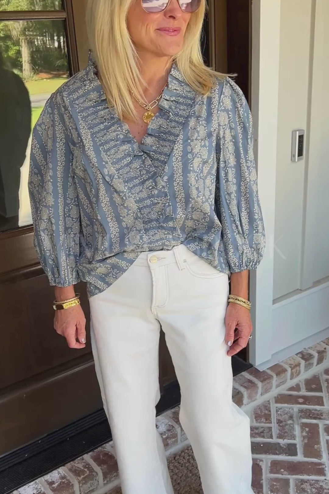 Vivienne top, dusty blue