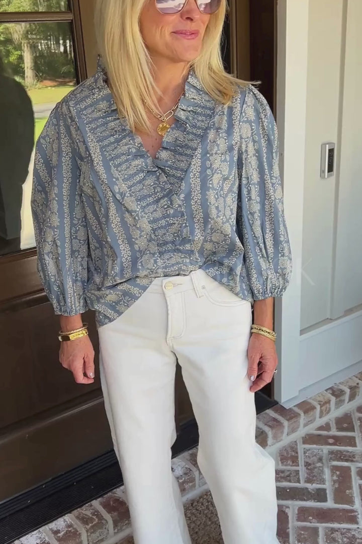 Vivienne top, dusty blue