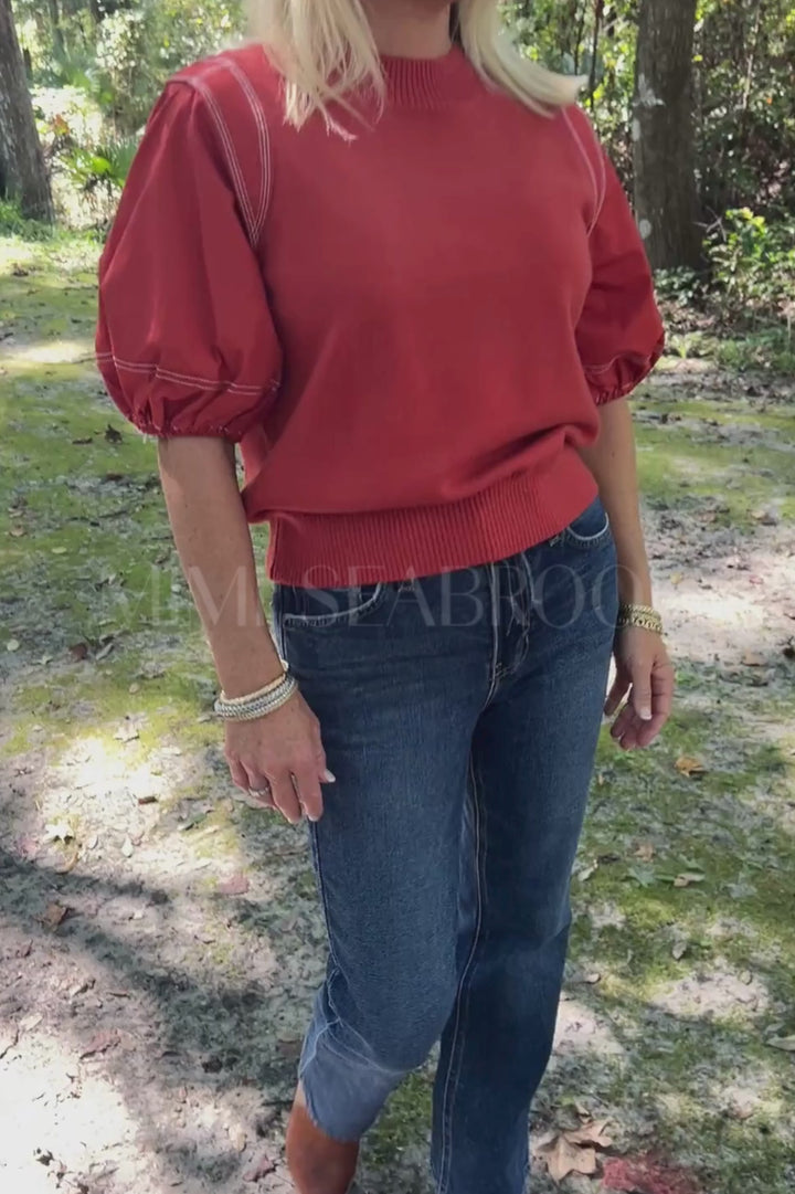 Rhona sweater top, orange