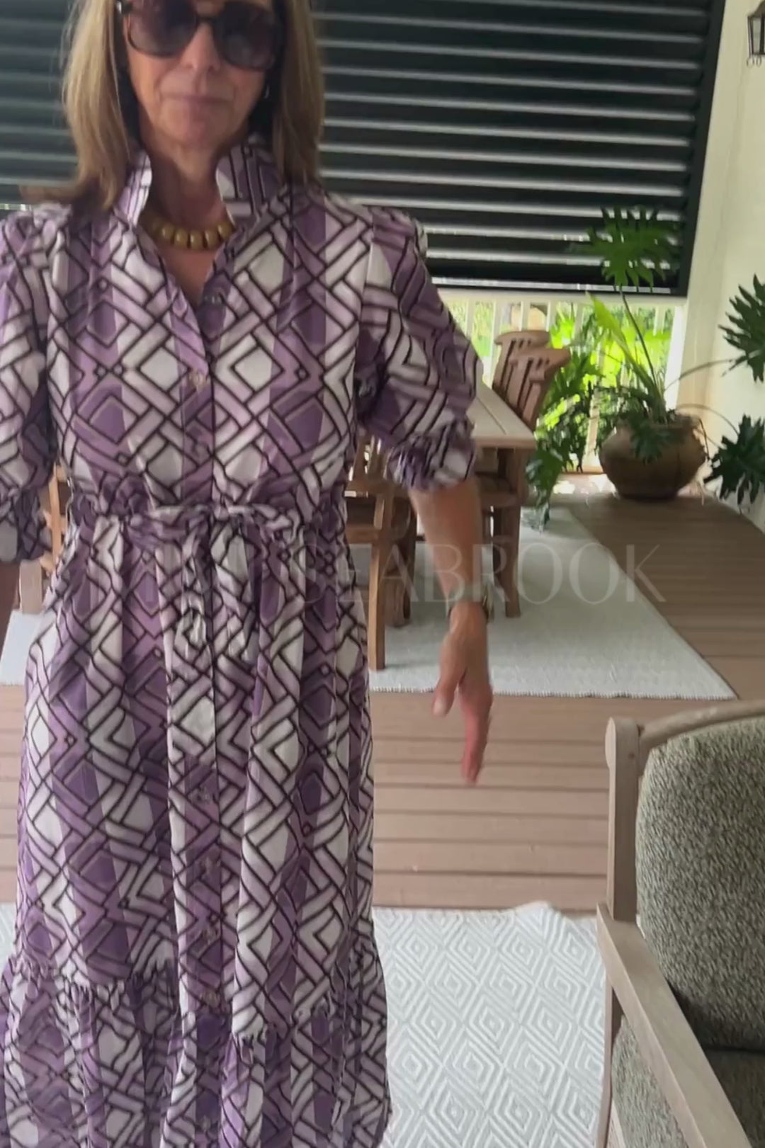 Dessie dress by Holly Shae, purple plaid print
