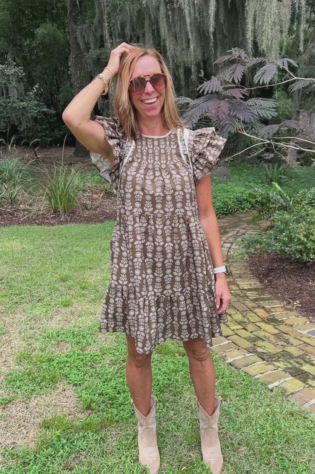 Darian dress, brown multi