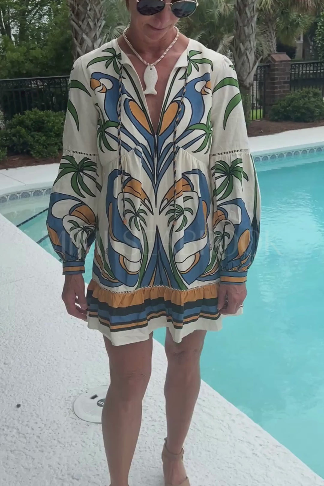 Tropical Graphic Mini Dress by Farm Rio