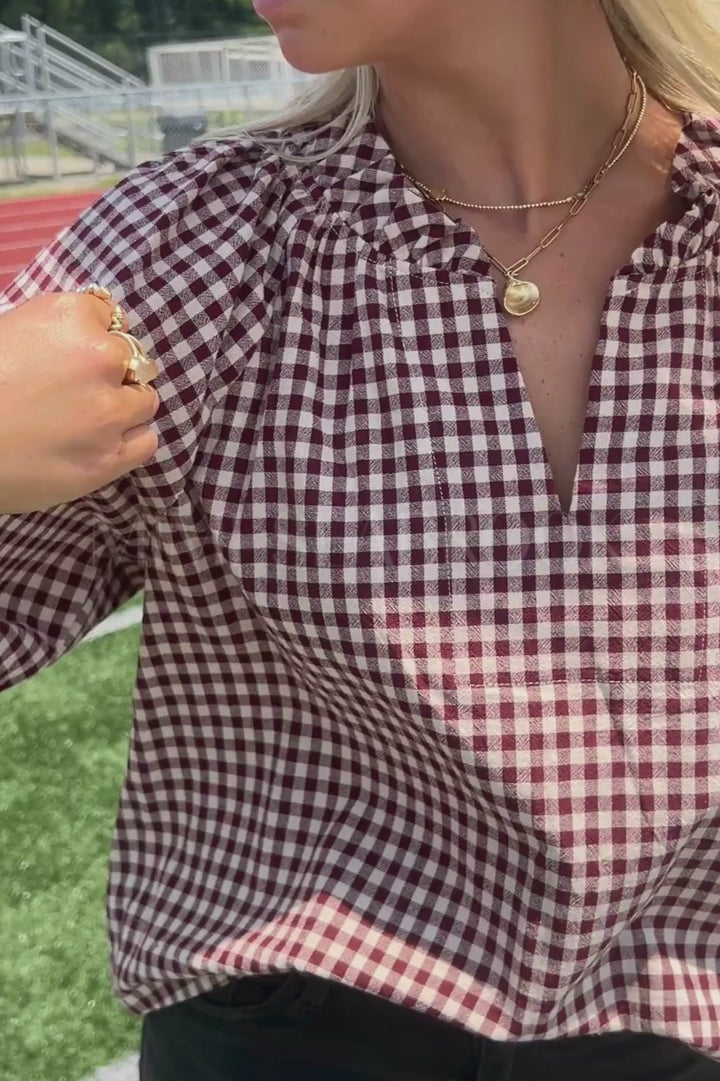 Boykin top, burgundy