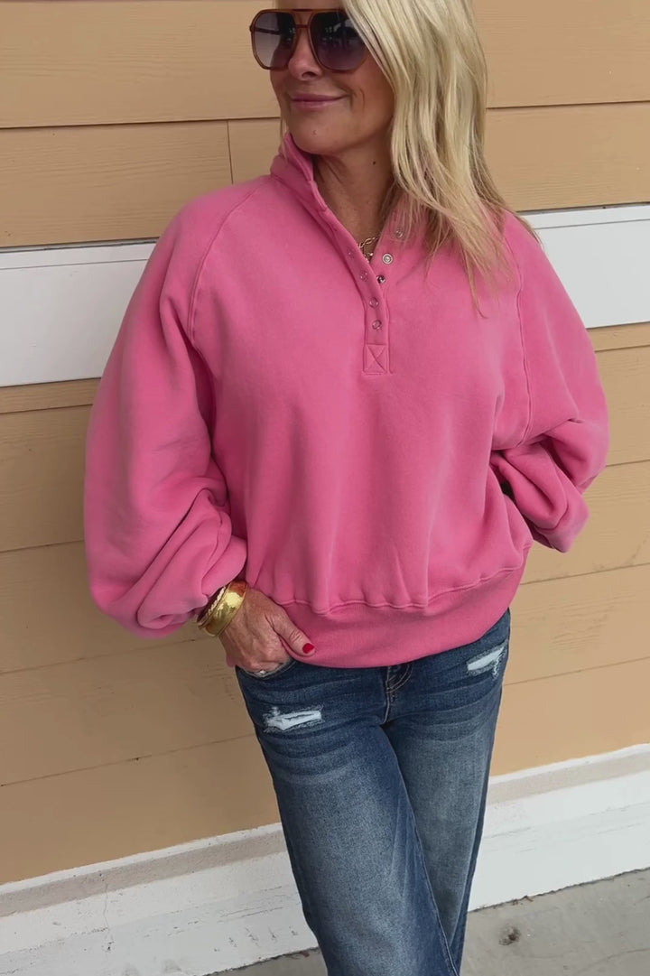 Charlize collared sweatshirt, pink