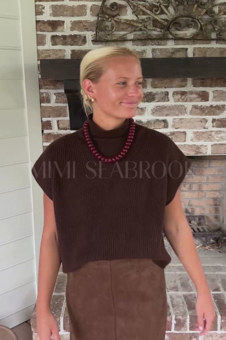 Holladay knit top, brown