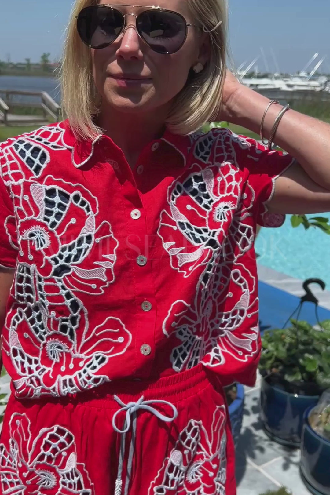 Mini Shorts Coverup with Embroidery by Farm Rio