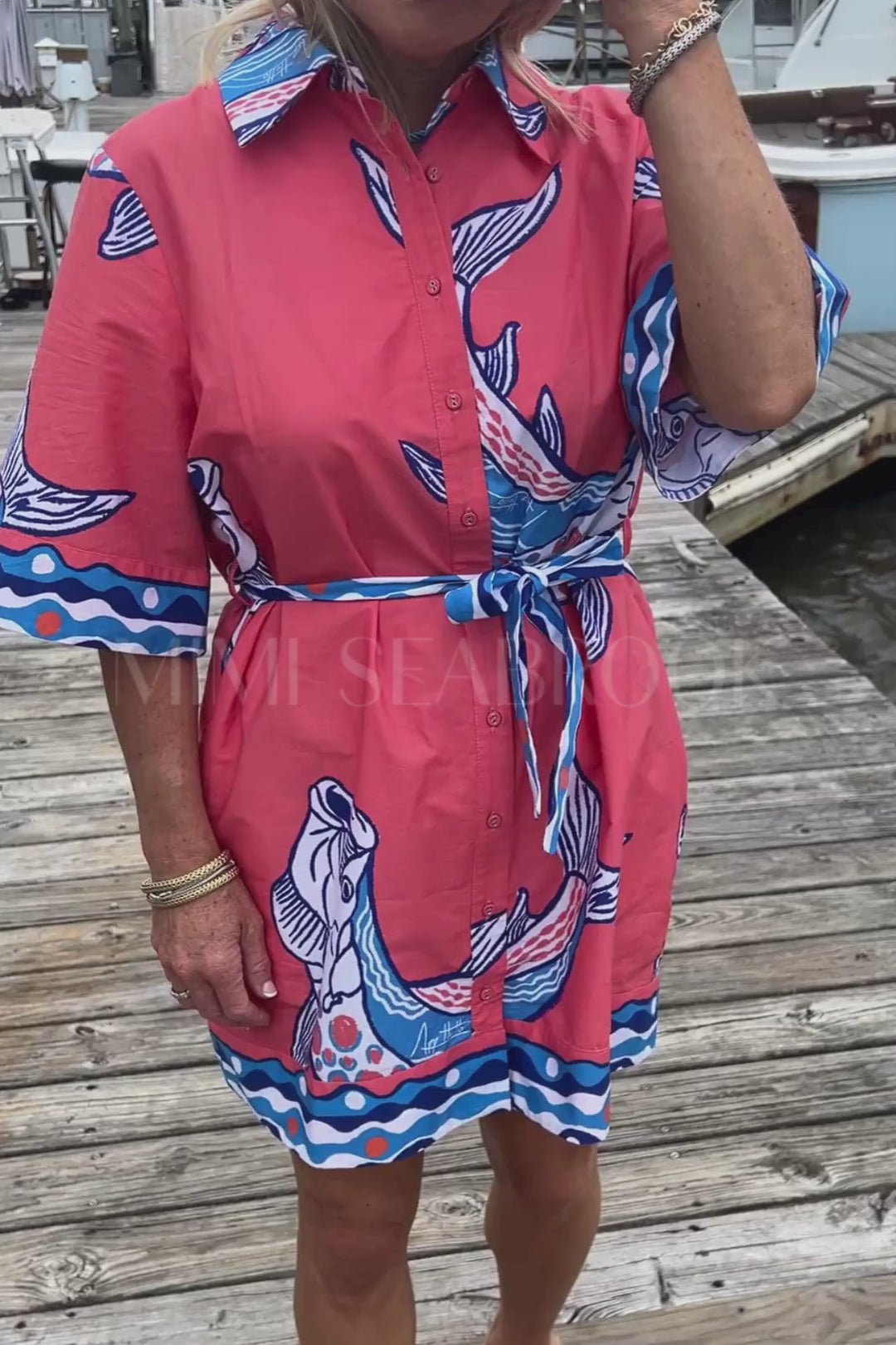 Bimini Dress by King + Pitt, sunset tarpon print